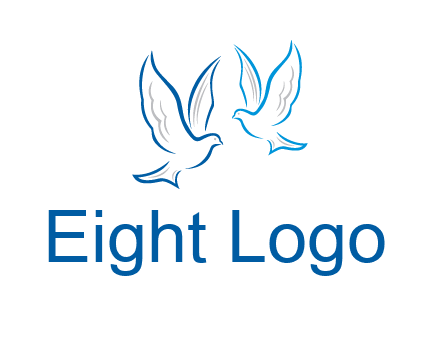 outline of doves facing each other animal logo