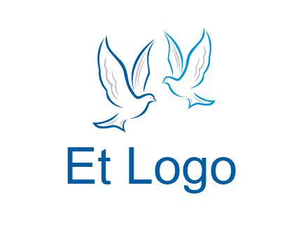 outline of doves facing each other animal logo