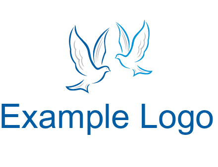 outline of doves facing each other animal logo