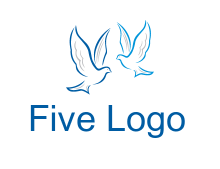 outline of doves facing each other animal logo