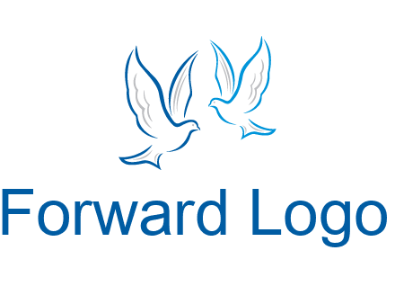 outline of doves facing each other animal logo