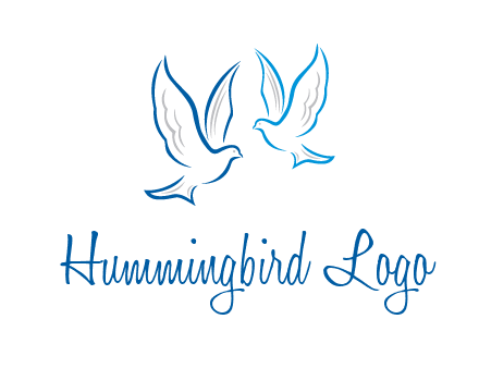 outline of doves facing each other animal logo