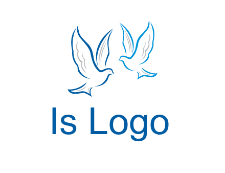outline of doves facing each other animal logo