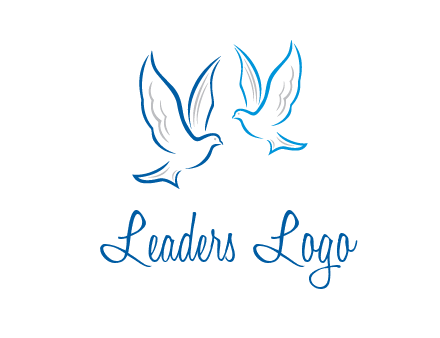outline of doves facing each other animal logo