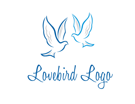 outline of doves facing each other animal logo