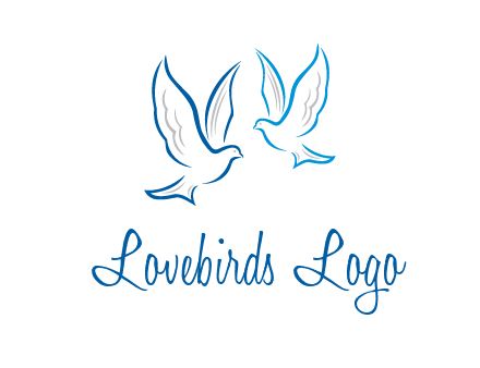 outline of doves facing each other animal logo