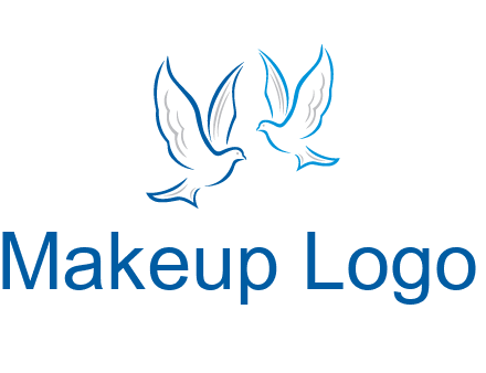 outline of doves facing each other animal logo