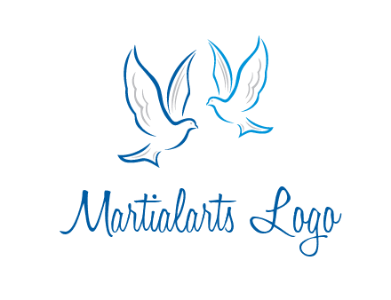 outline of doves facing each other animal logo