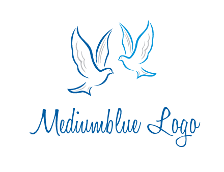 outline of doves facing each other animal logo