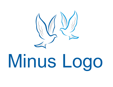 outline of doves facing each other animal logo