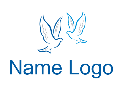 outline of doves facing each other animal logo