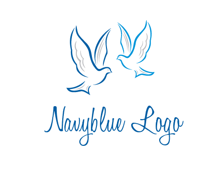outline of doves facing each other animal logo