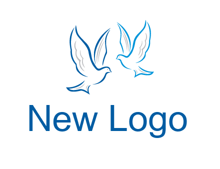 outline of doves facing each other animal logo