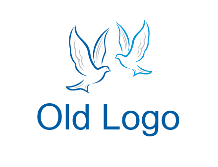 outline of doves facing each other animal logo