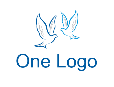 outline of doves facing each other animal logo
