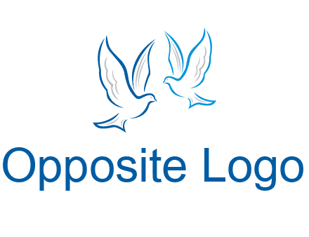 outline of doves facing each other animal logo