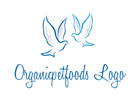 outline of doves facing each other animal logo