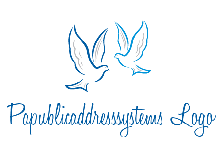 outline of doves facing each other animal logo