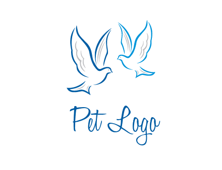 outline of doves facing each other animal logo