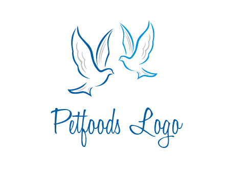 outline of doves facing each other animal logo