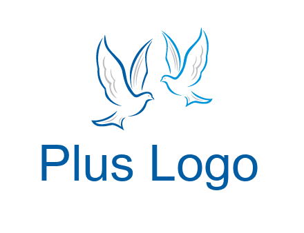 outline of doves facing each other animal logo