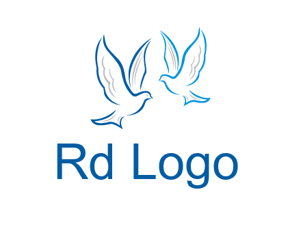 outline of doves facing each other animal logo