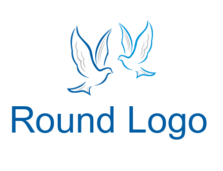 outline of doves facing each other animal logo