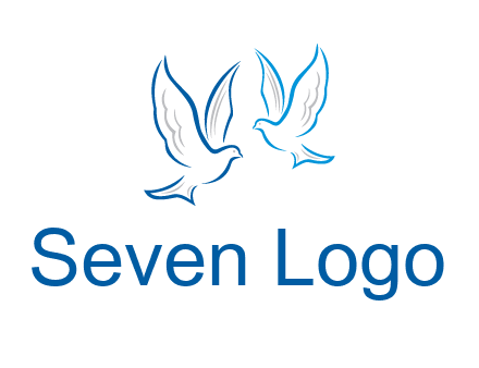 outline of doves facing each other animal logo
