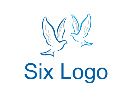 outline of doves facing each other animal logo