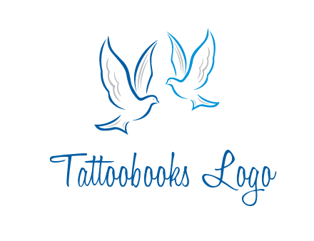 outline of doves facing each other animal logo