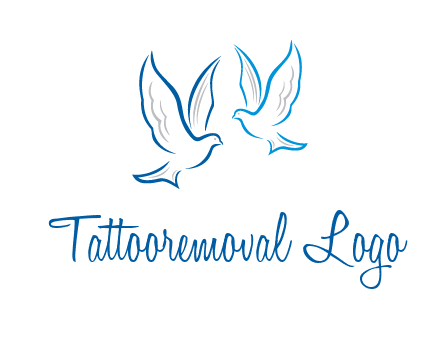 outline of doves facing each other animal logo
