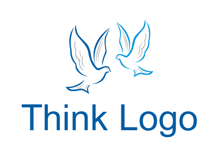 outline of doves facing each other animal logo