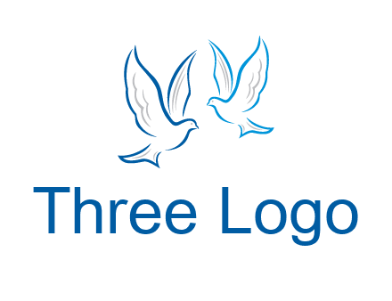 outline of doves facing each other animal logo