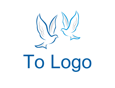 outline of doves facing each other animal logo