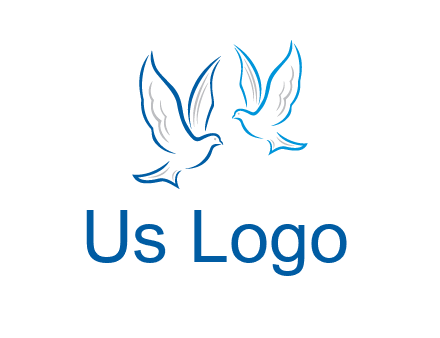 outline of doves facing each other animal logo