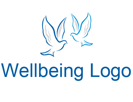 outline of doves facing each other animal logo