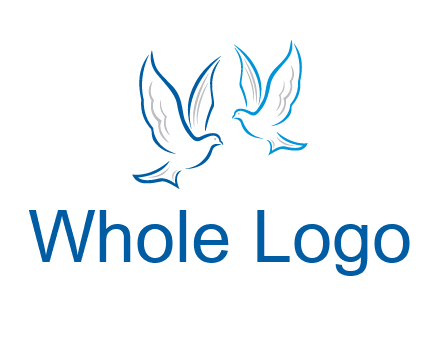 outline of doves facing each other animal logo