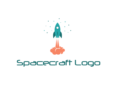 spacecraft taking off logo