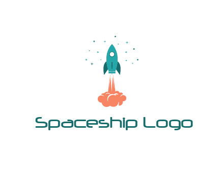 spacecraft taking off logo