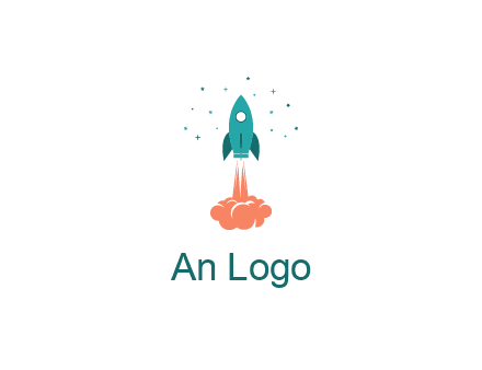 spacecraft taking off logo