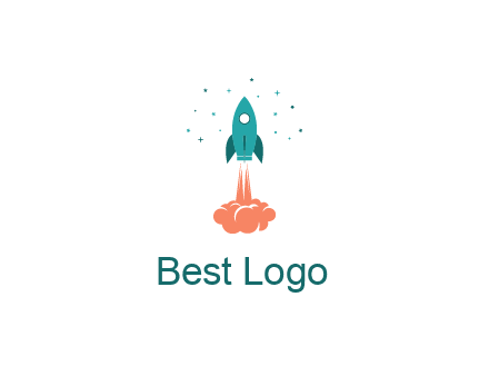 spacecraft taking off logo