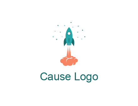 spacecraft taking off logo