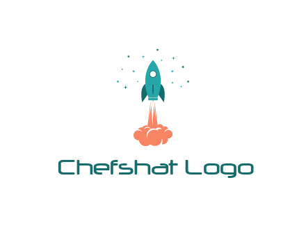 spacecraft taking off logo