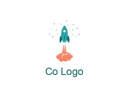spacecraft taking off logo