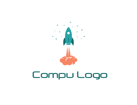 spacecraft taking off logo