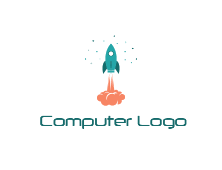 spacecraft taking off logo