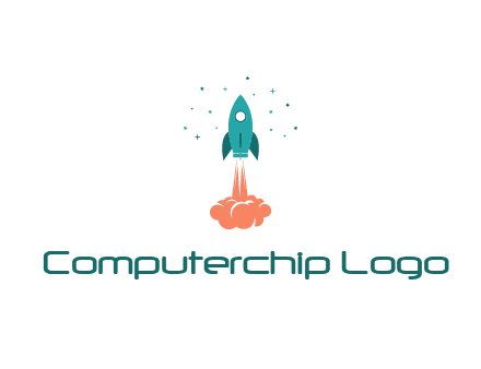 spacecraft taking off logo