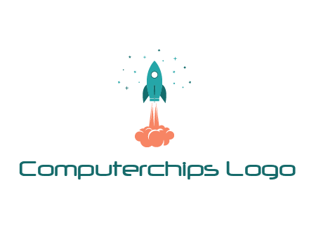 spacecraft taking off logo