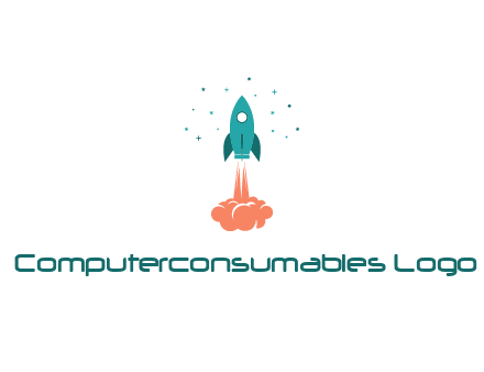 spacecraft taking off logo