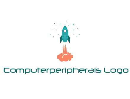 spacecraft taking off logo